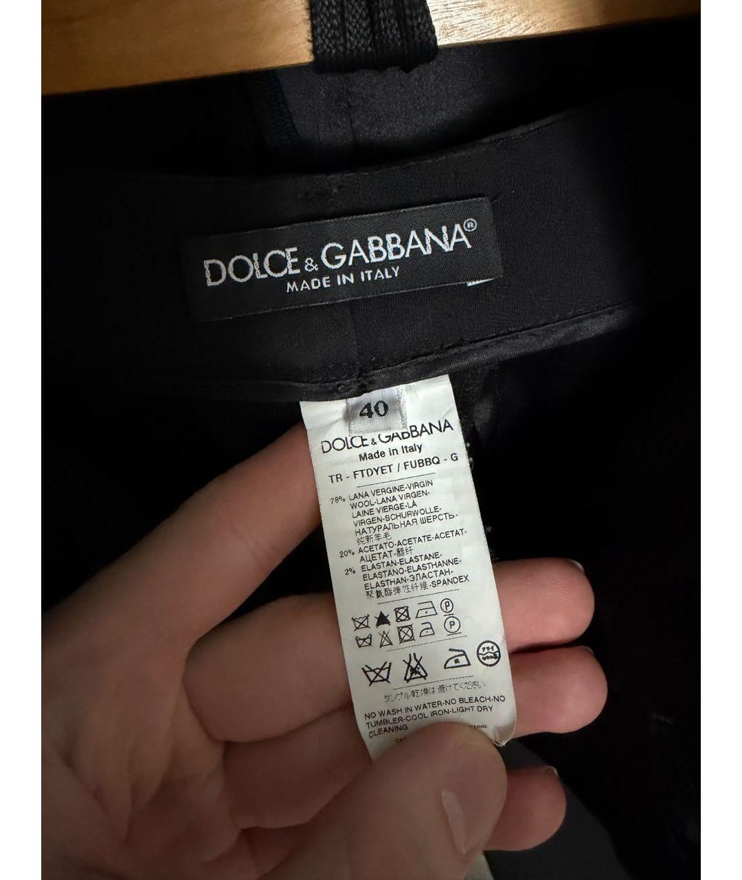 DOLCE&GABBANA Черный шерстяной костюм с брюками, фото 7