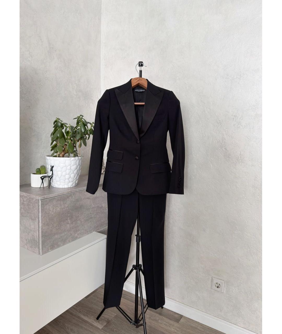 DOLCE&GABBANA Черный шерстяной костюм с брюками, фото 9