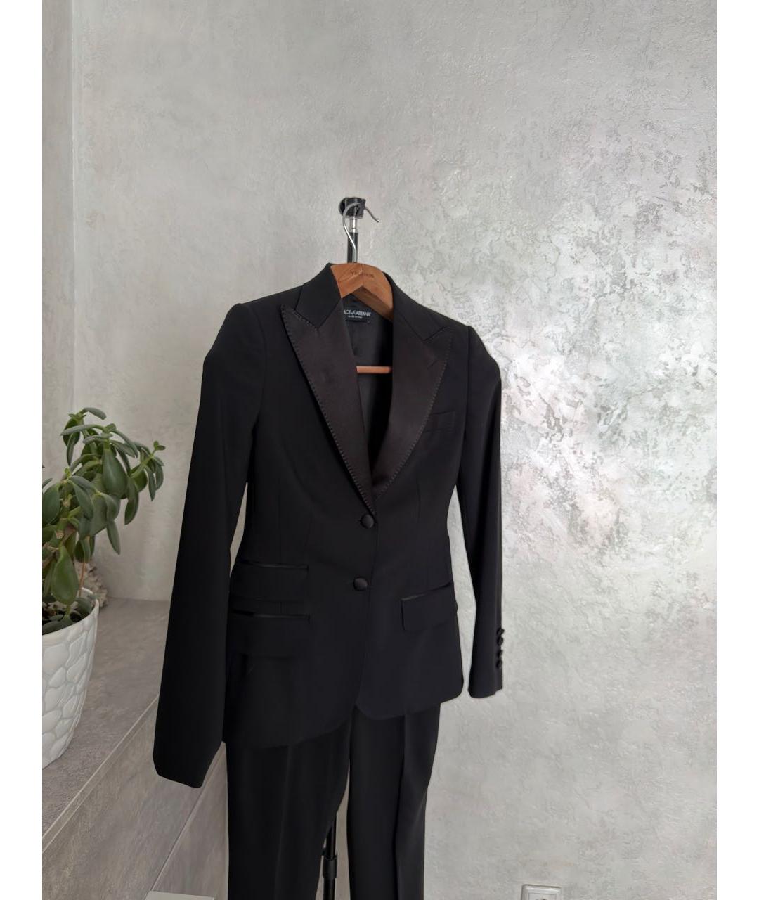 DOLCE&GABBANA Черный шерстяной костюм с брюками, фото 2
