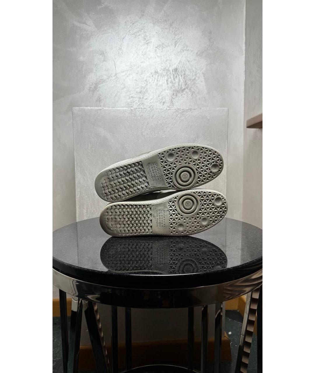 MAISON MARGIELA Белые замшевые низкие кроссовки / кеды, фото 3