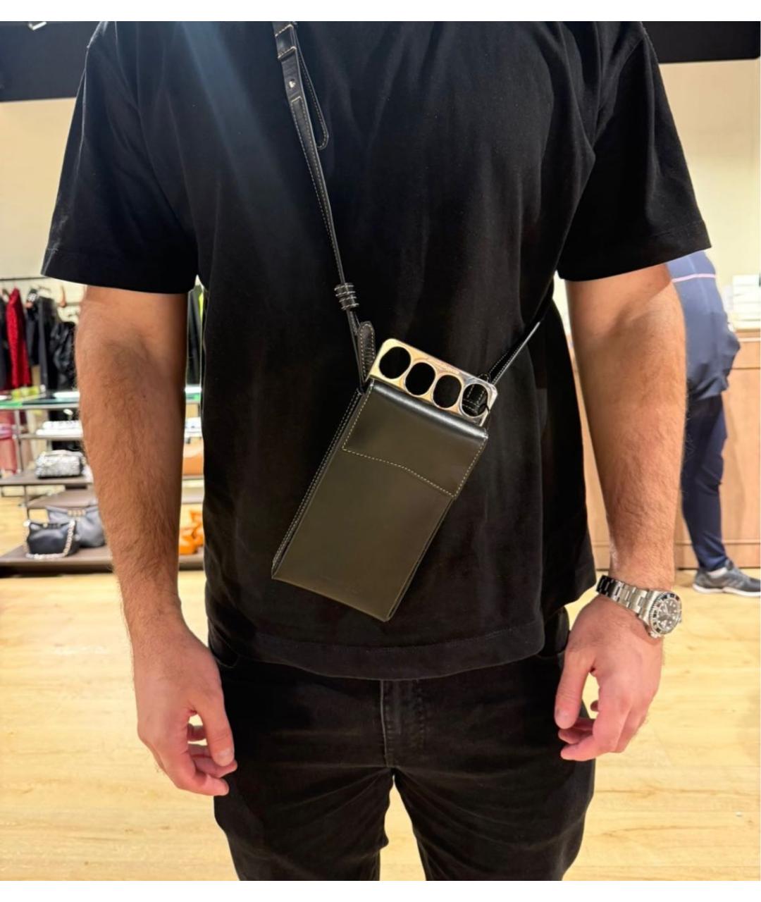 ALEXANDER MCQUEEN Черная кожаная сумка на плечо, фото 6