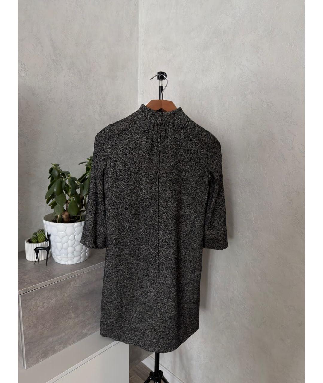 DOLCE&GABBANA Серое шерстяное повседневное платье, фото 2