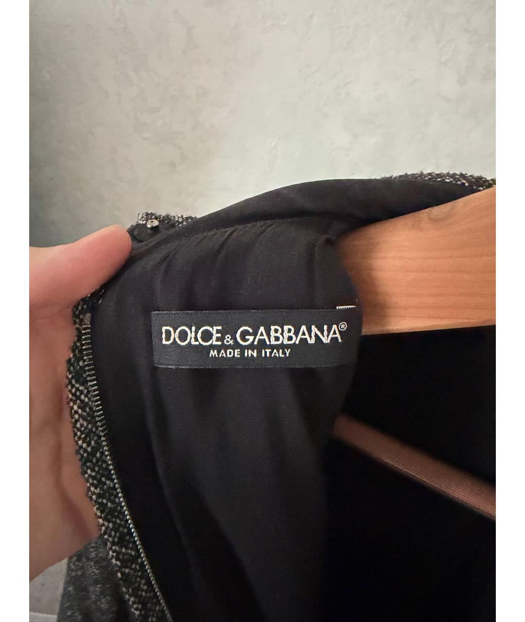 DOLCE&GABBANA Серое шерстяное повседневное платье, фото 3