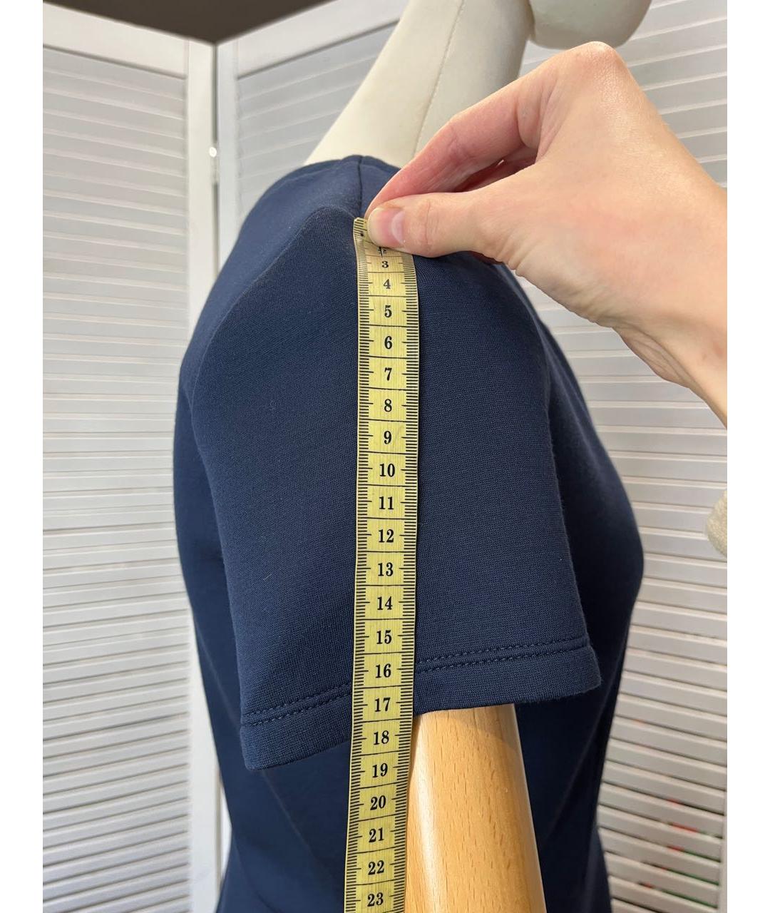 WEEKEND MAX MARA Темно-синее хлопко-эластановое повседневное платье, фото 5