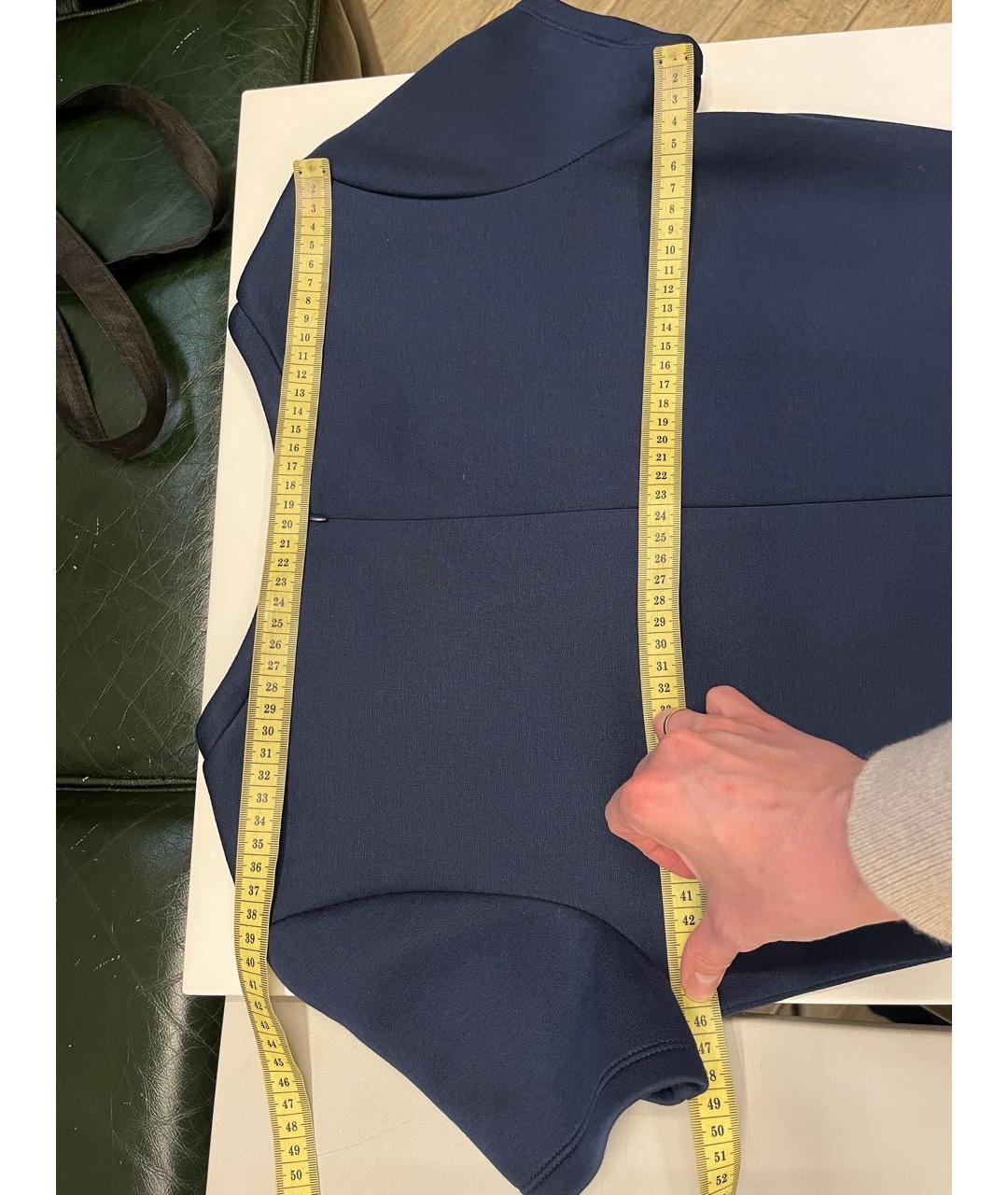 WEEKEND MAX MARA Темно-синее хлопко-эластановое повседневное платье, фото 7