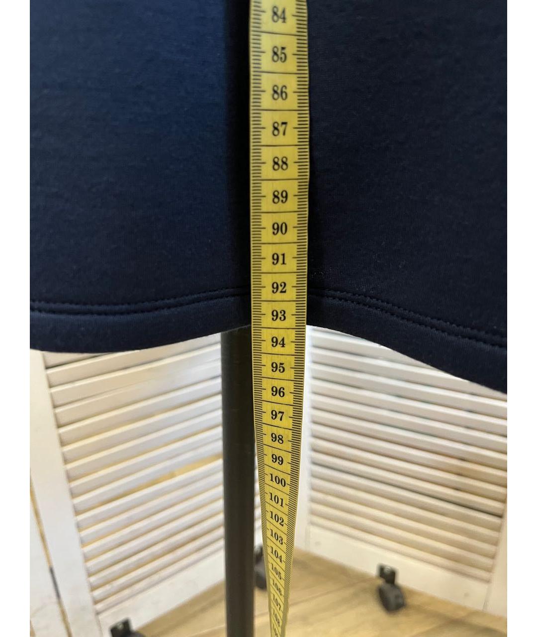 WEEKEND MAX MARA Темно-синее хлопко-эластановое повседневное платье, фото 4