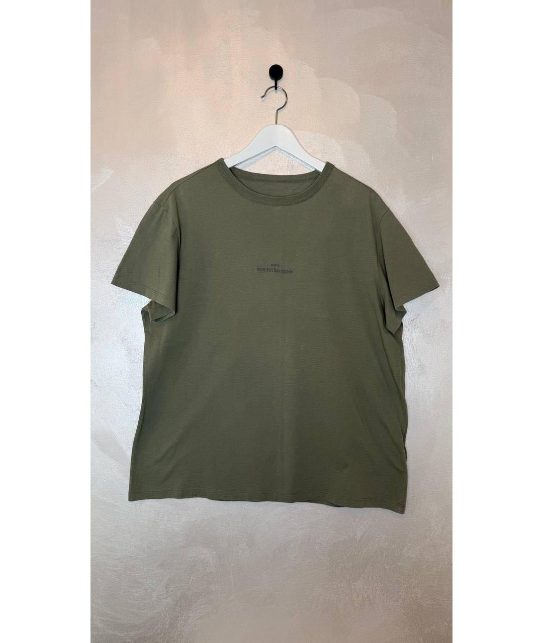 MAISON MARGIELA Зеленая хлопковая футболка, фото 4
