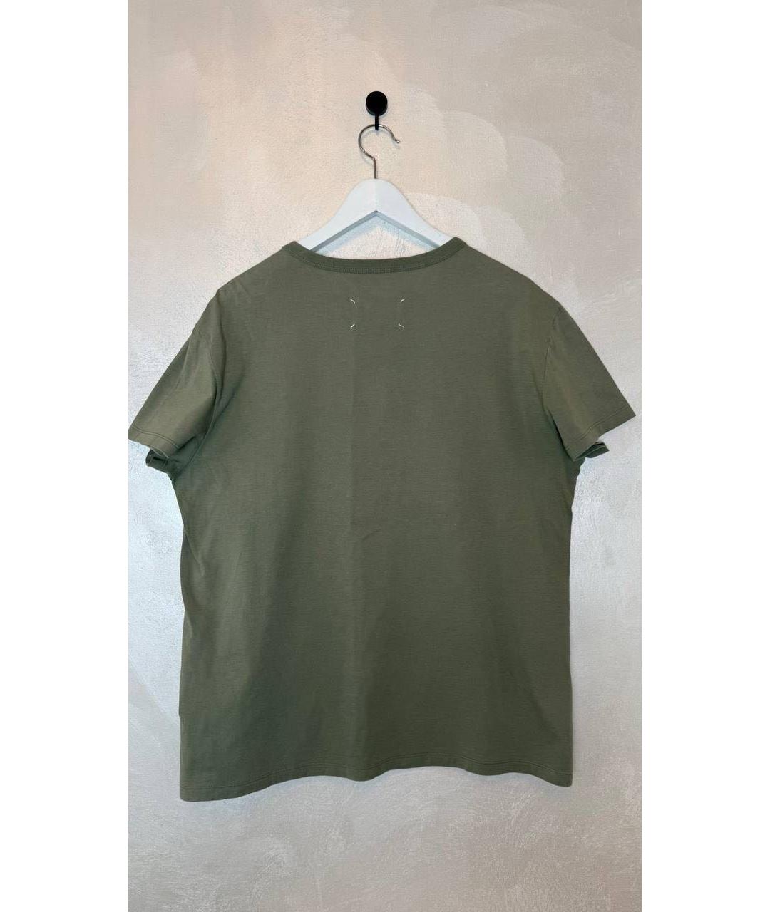 MAISON MARGIELA Зеленая хлопковая футболка, фото 3