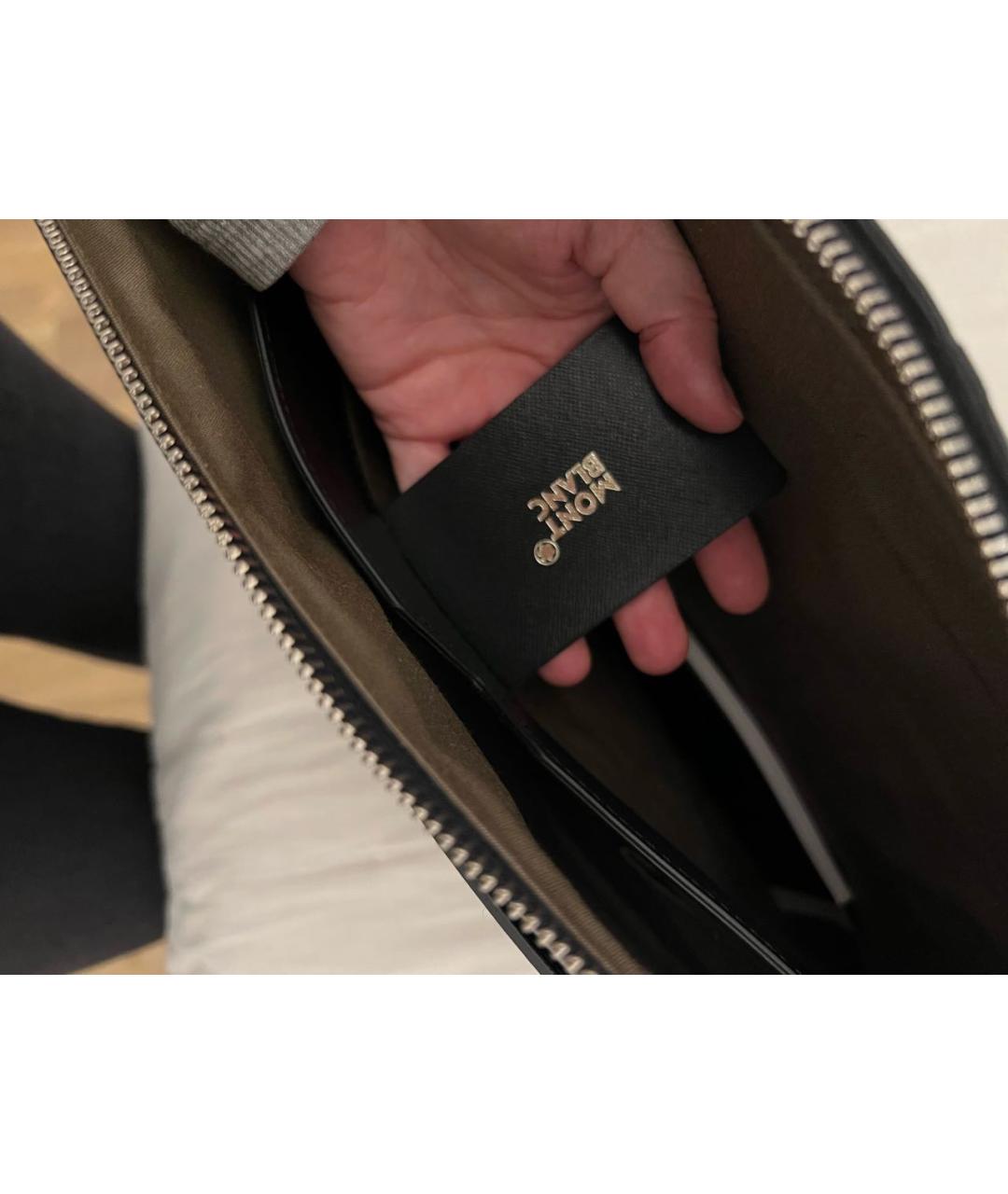 MONTBLANC Черная кожаная сумка на плечо, фото 8