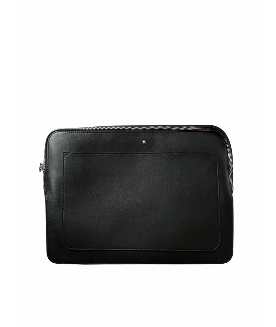 MONTBLANC Черная кожаная сумка на плечо, фото 1