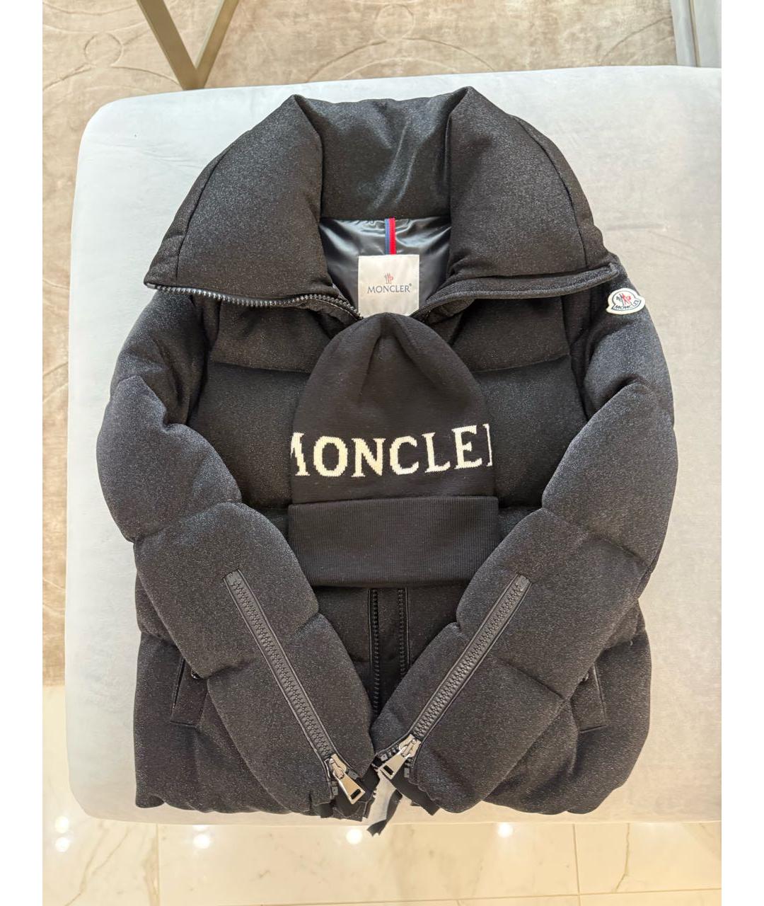 MONCLER Черный пуховик, фото 4