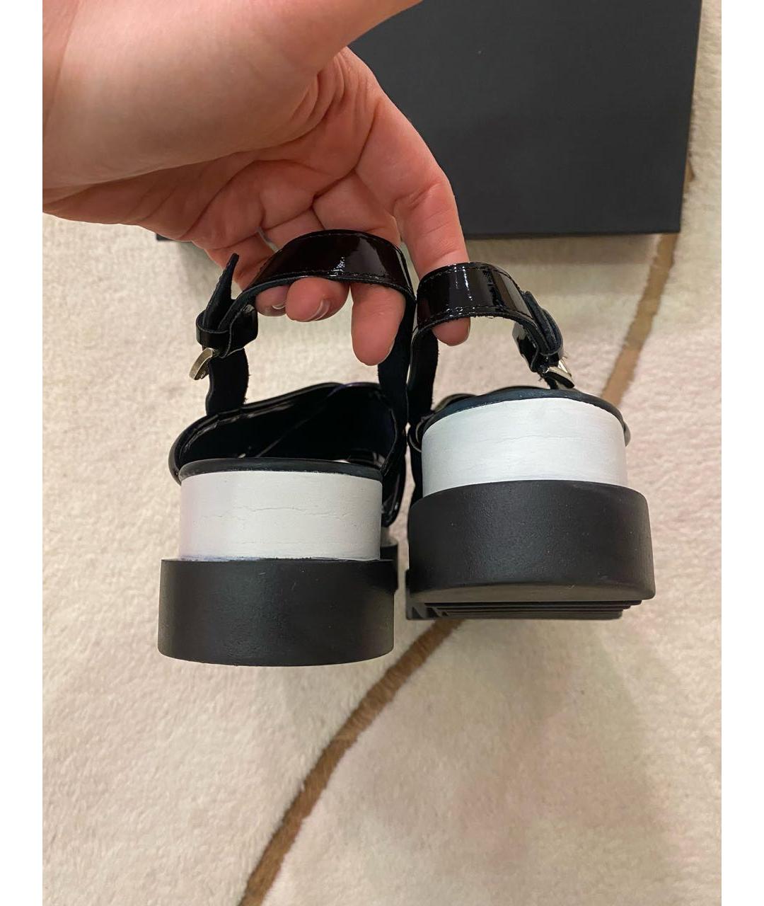 POLLINI Синие кожаные сандалии, фото 6