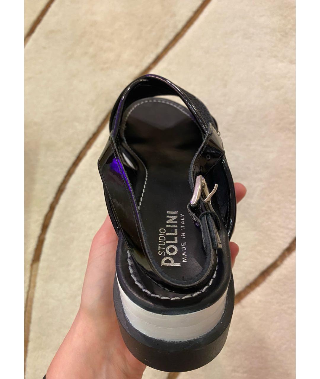 POLLINI Синие кожаные сандалии, фото 7