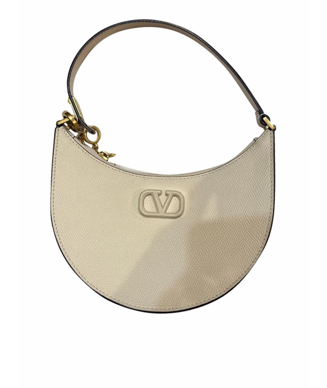 VALENTINO Бежевая кожаная сумка через плечо, фото 1