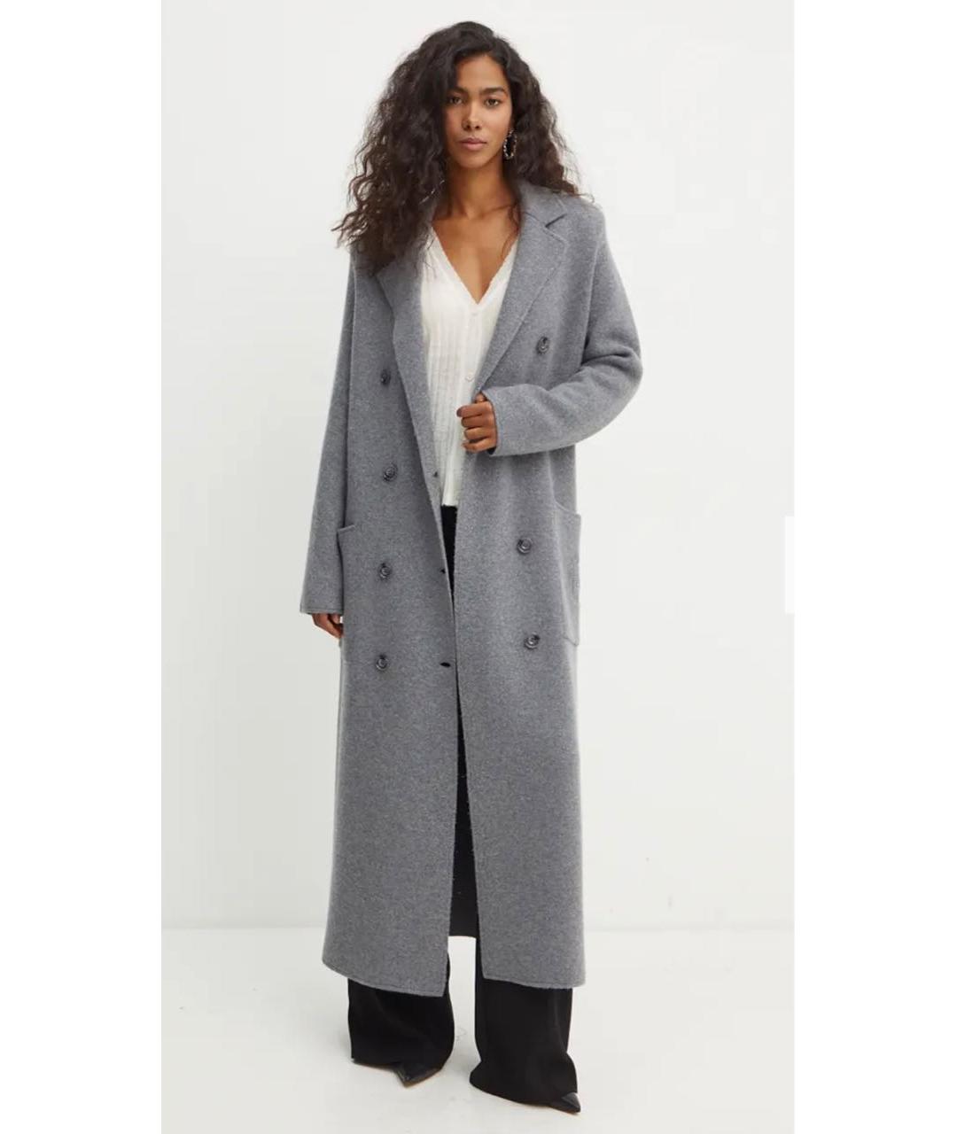 ELISABETTA FRANCHI Серое пальто, фото 5