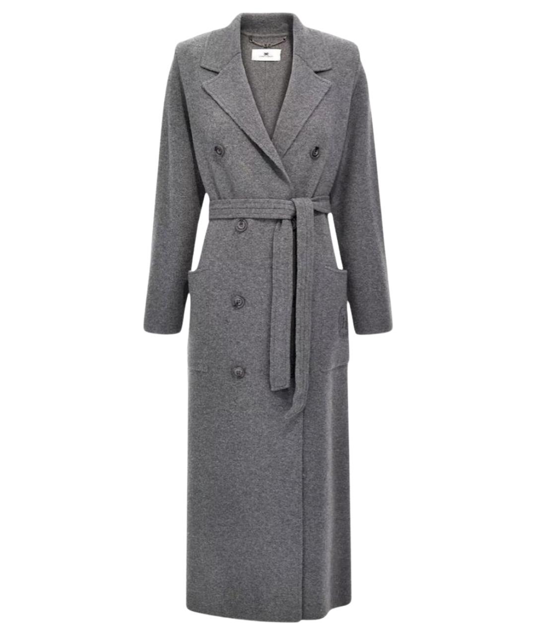 ELISABETTA FRANCHI Серое пальто, фото 1
