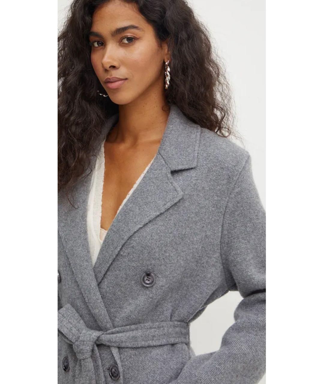 ELISABETTA FRANCHI Серое пальто, фото 7