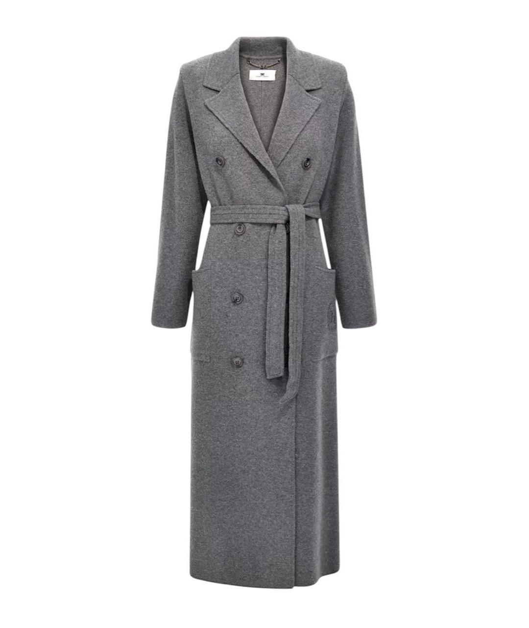 ELISABETTA FRANCHI Серое пальто, фото 9