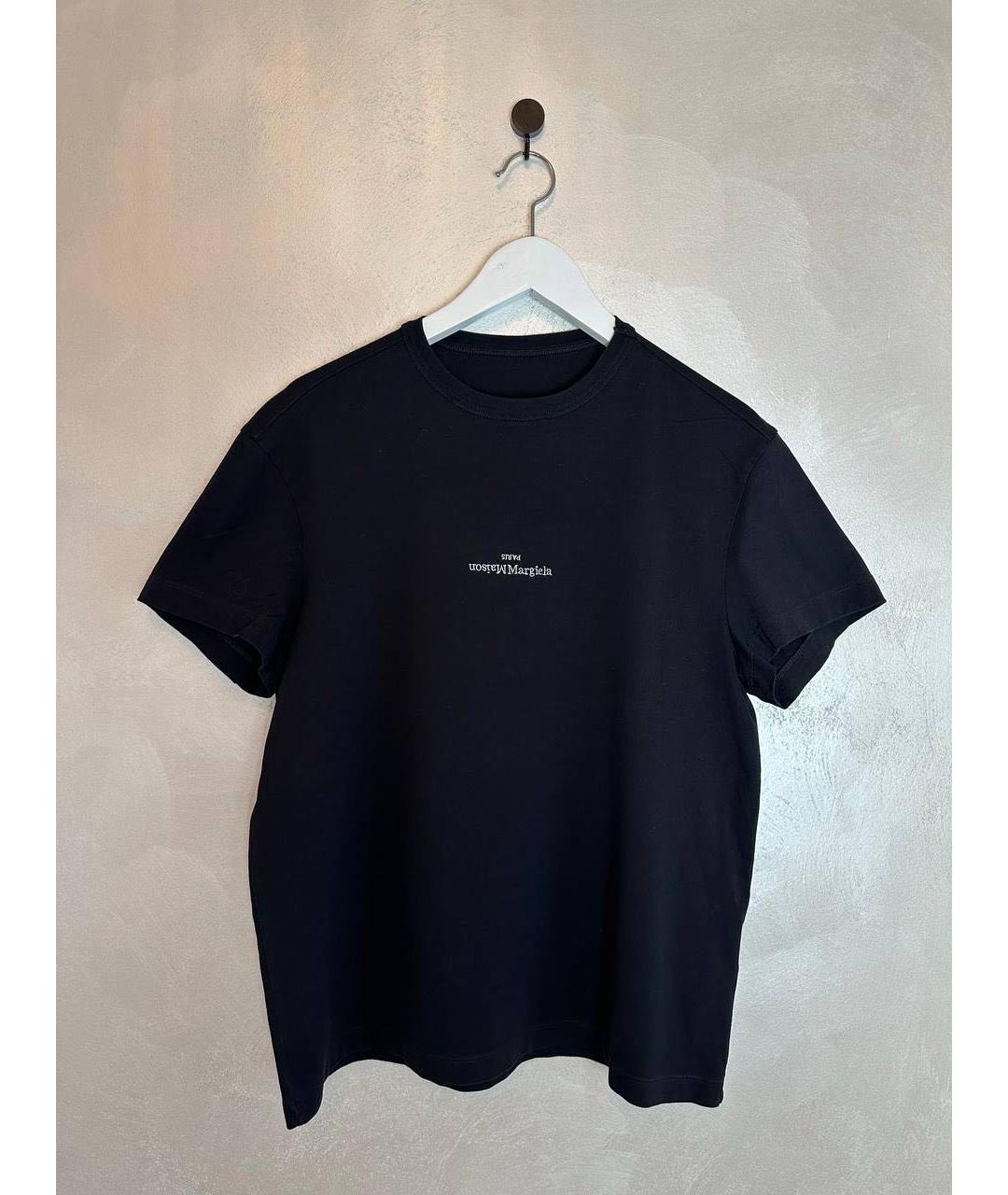 MAISON MARGIELA Черная хлопковая футболка, фото 4