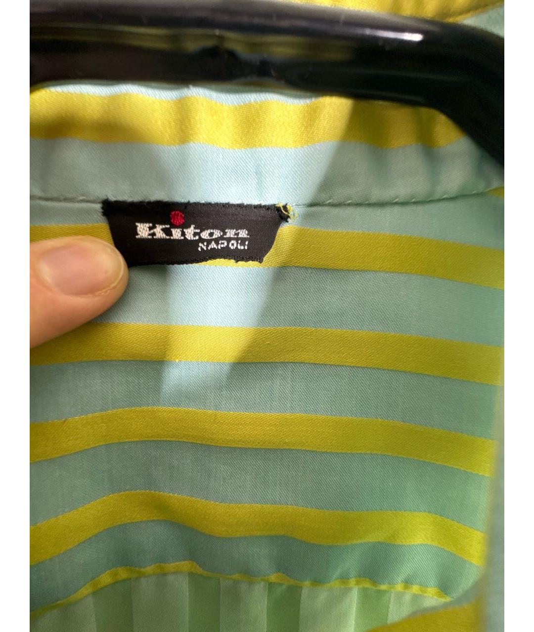 KITON Зеленая шелковая рубашка, фото 5