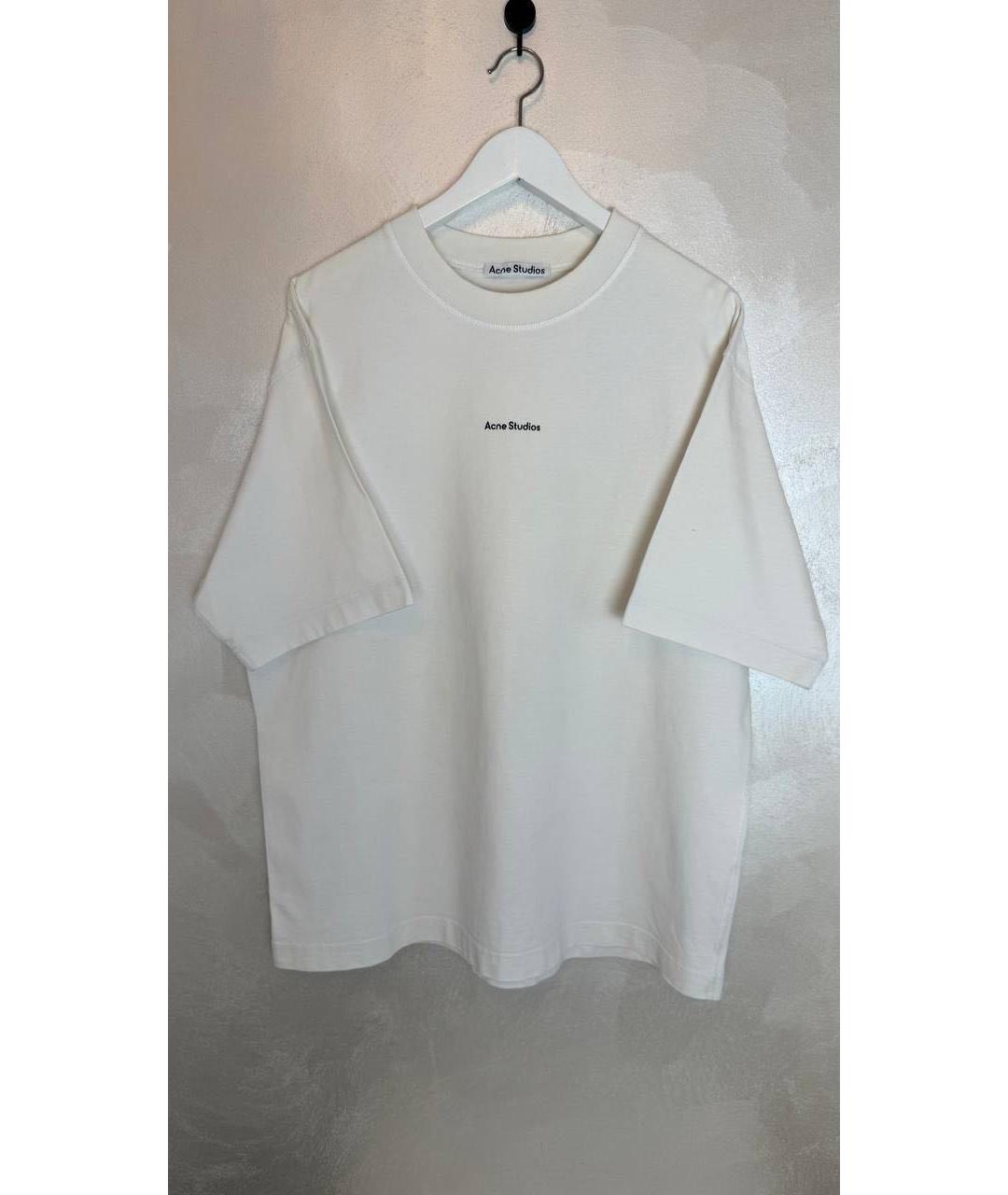 ACNE STUDIOS Белая хлопковая футболка, фото 4