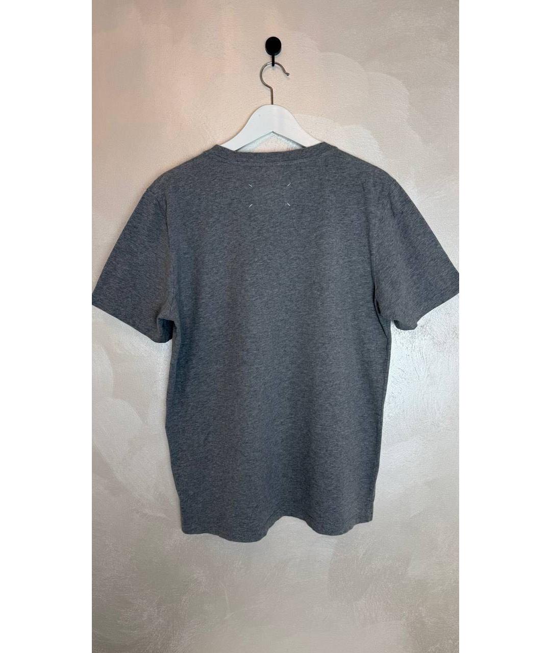 MAISON MARGIELA Антрацитовая хлопковая футболка, фото 2