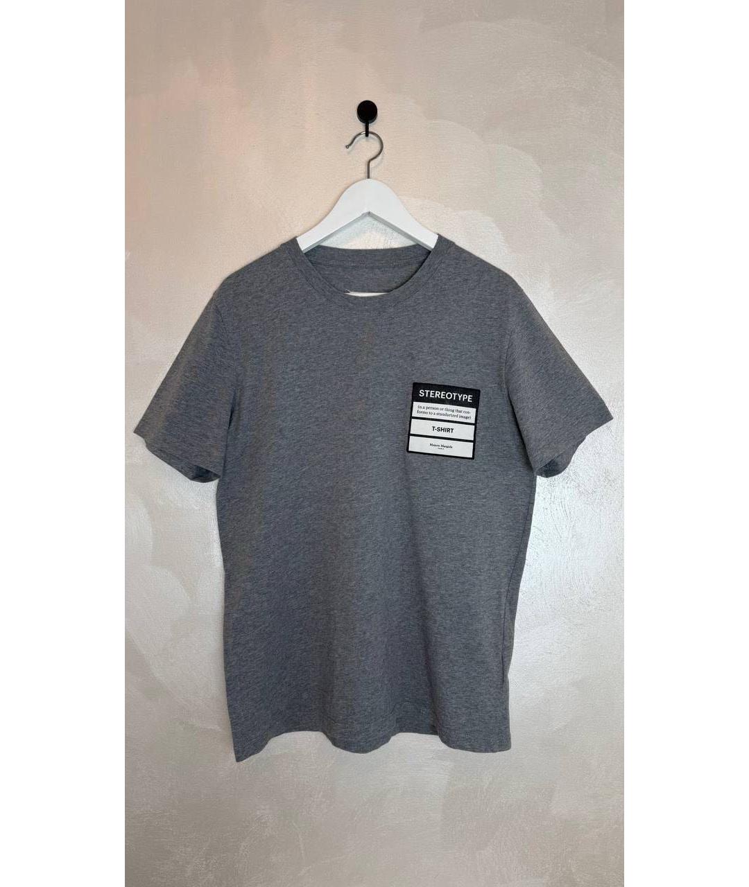 MAISON MARGIELA Антрацитовая хлопковая футболка, фото 3