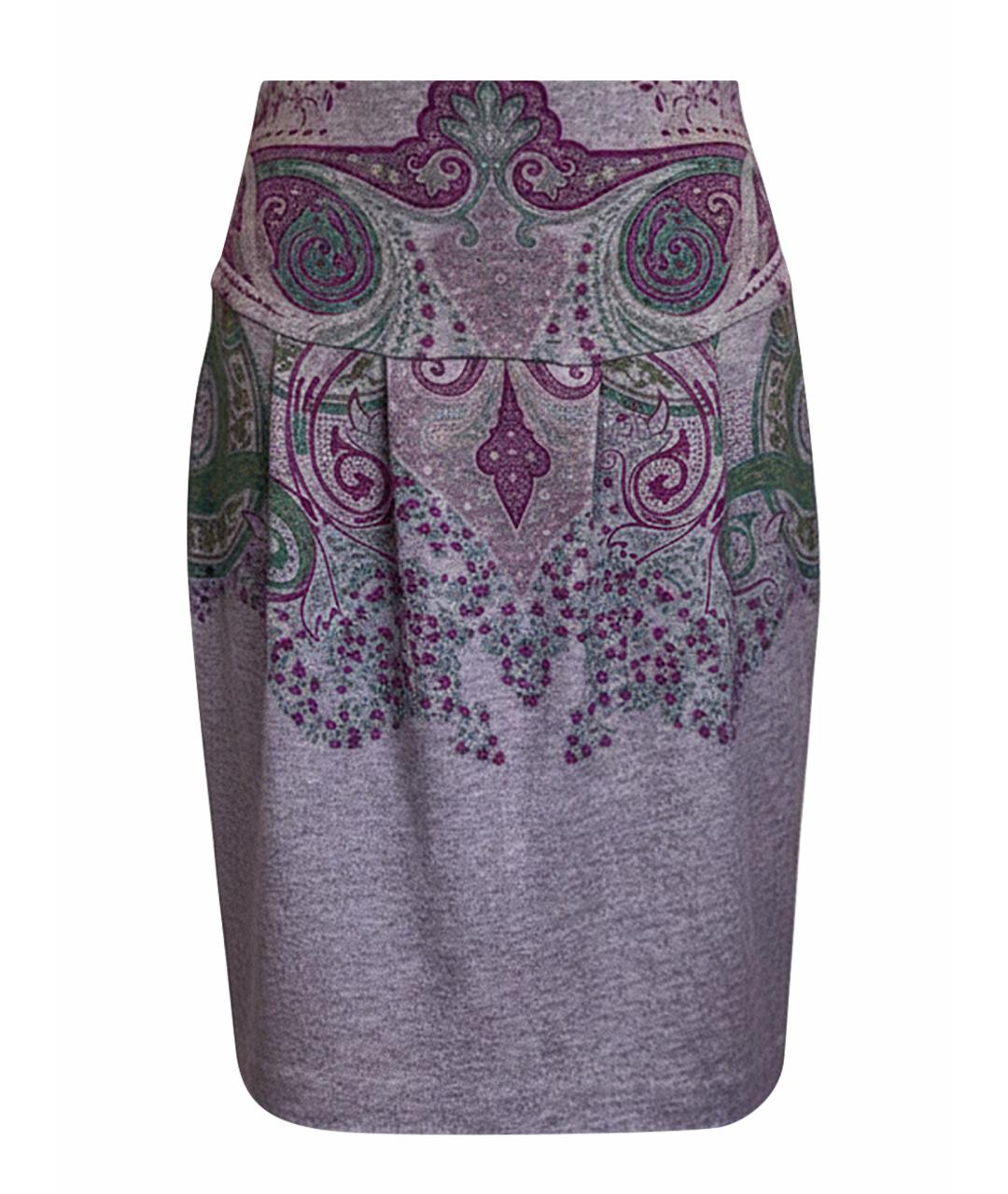 ETRO Фиолетовая шерстяная юбка миди, фото 1