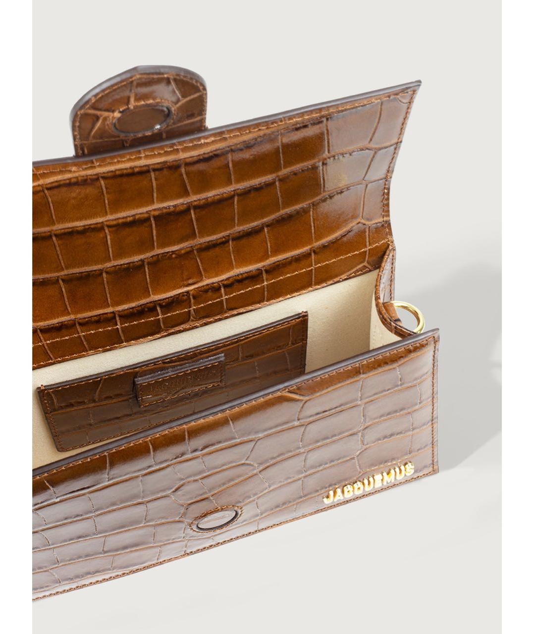 JACQUEMUS Коричневая кожаная сумка через плечо, фото 4