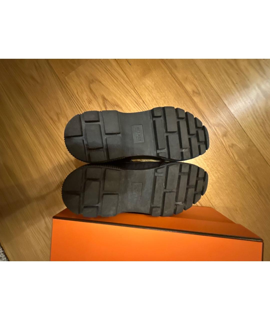 HERMES Черные кожаные высокие ботинки, фото 5