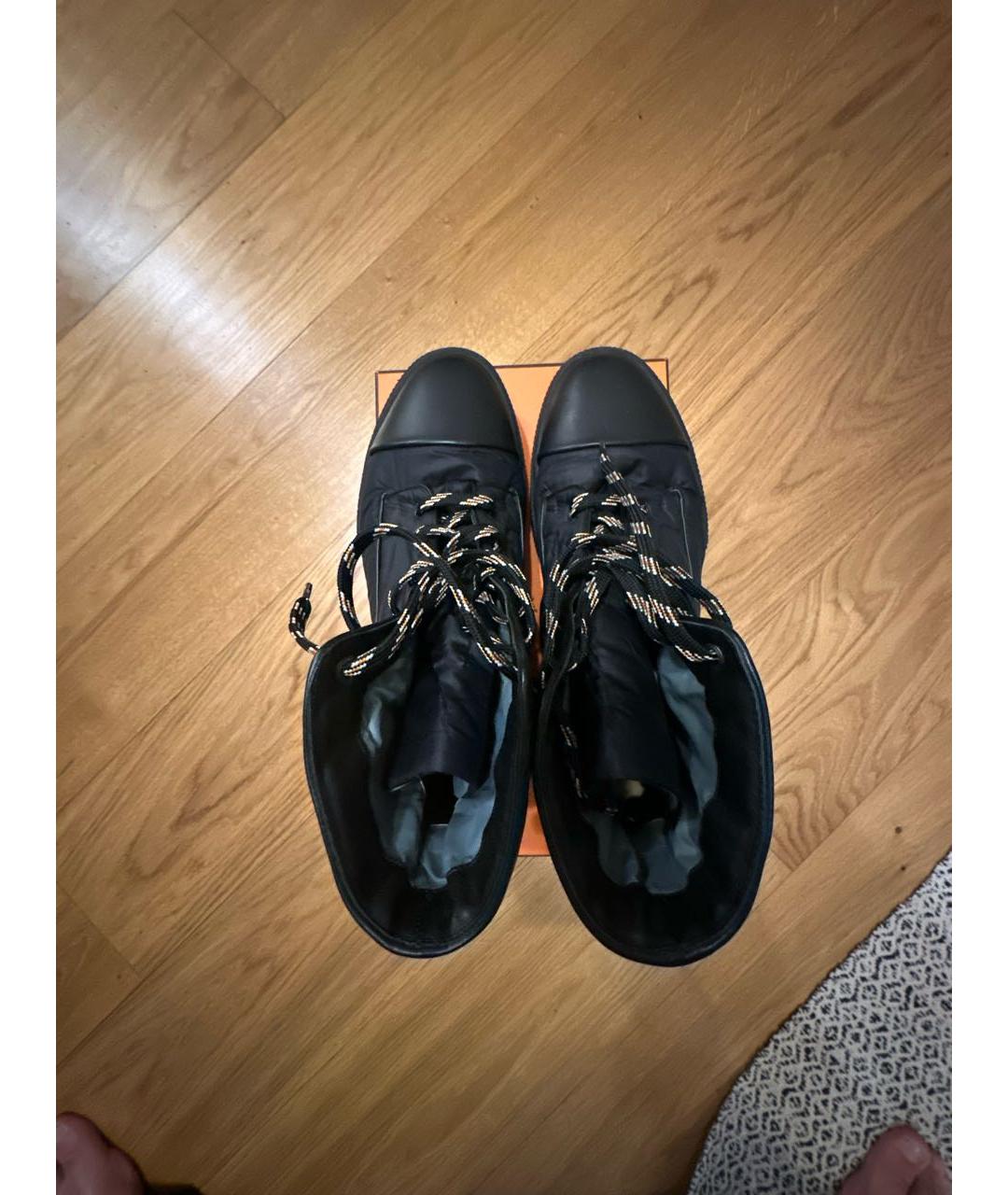 HERMES Черные кожаные высокие ботинки, фото 3