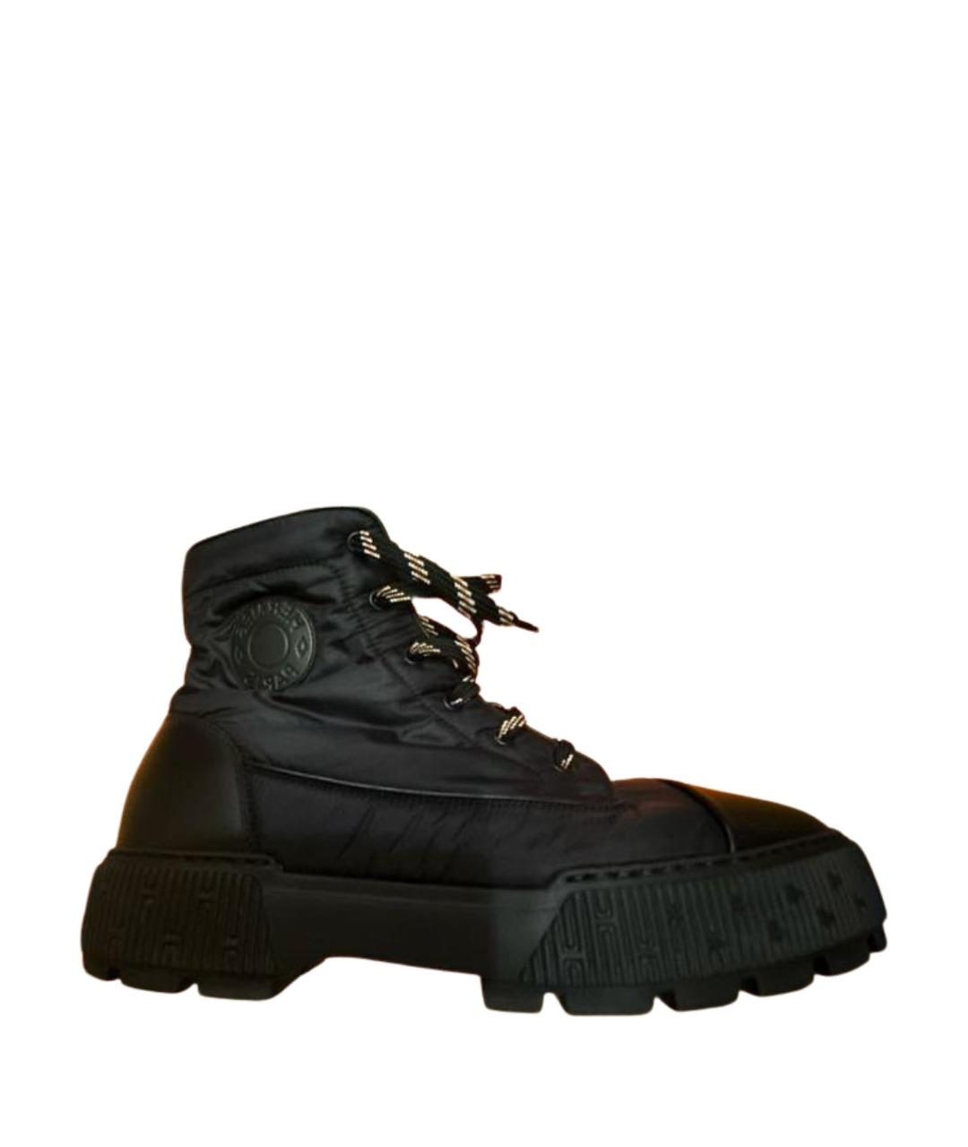 HERMES Черные кожаные высокие ботинки, фото 1