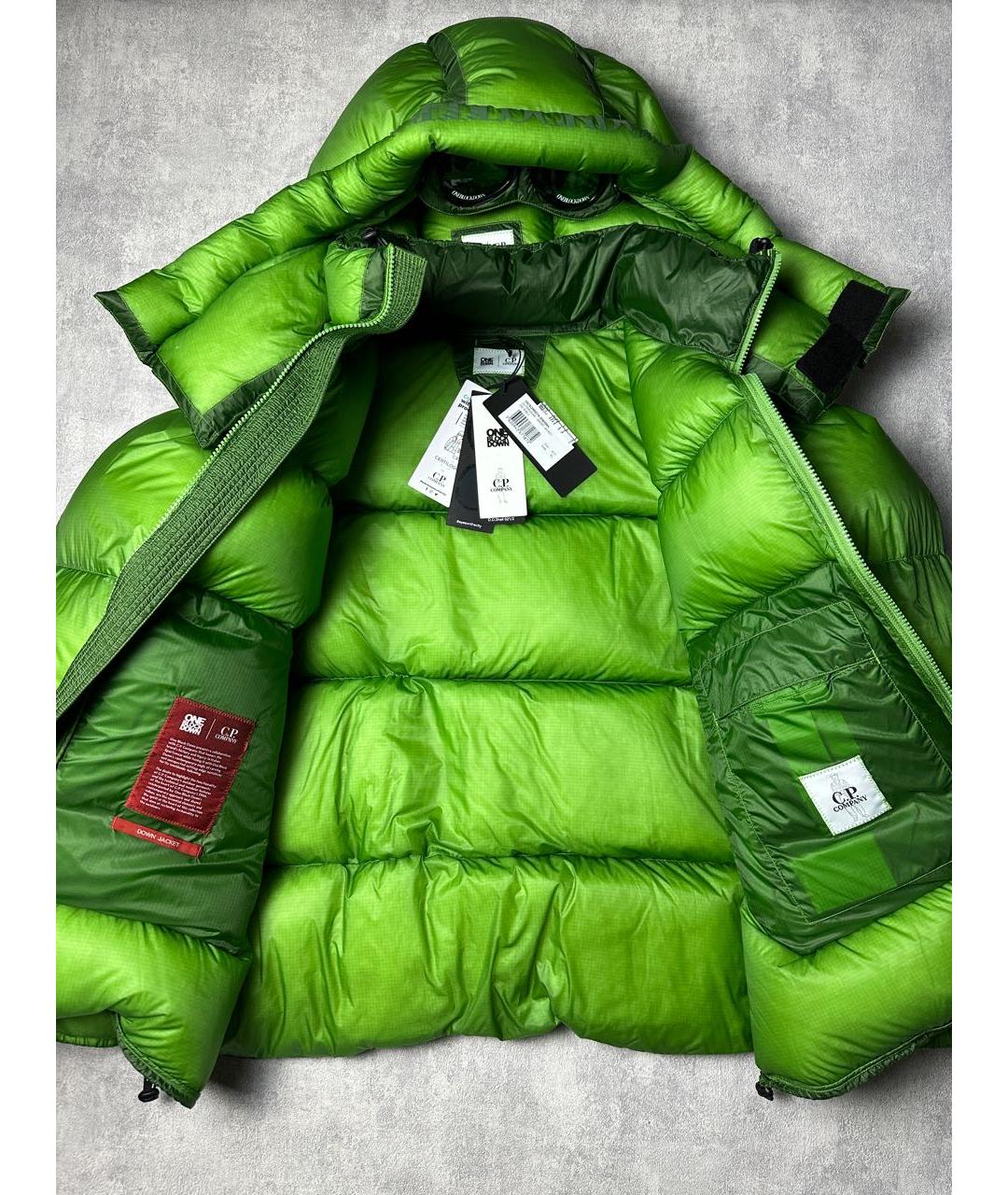 CP COMPANY Салатовый полиуретановый пуховик, фото 3