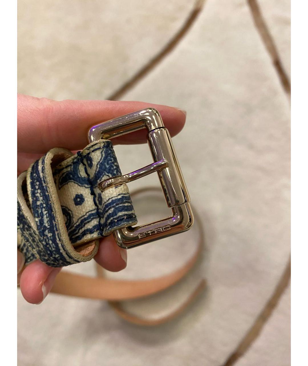 ETRO Синий кожаный ремень, фото 2