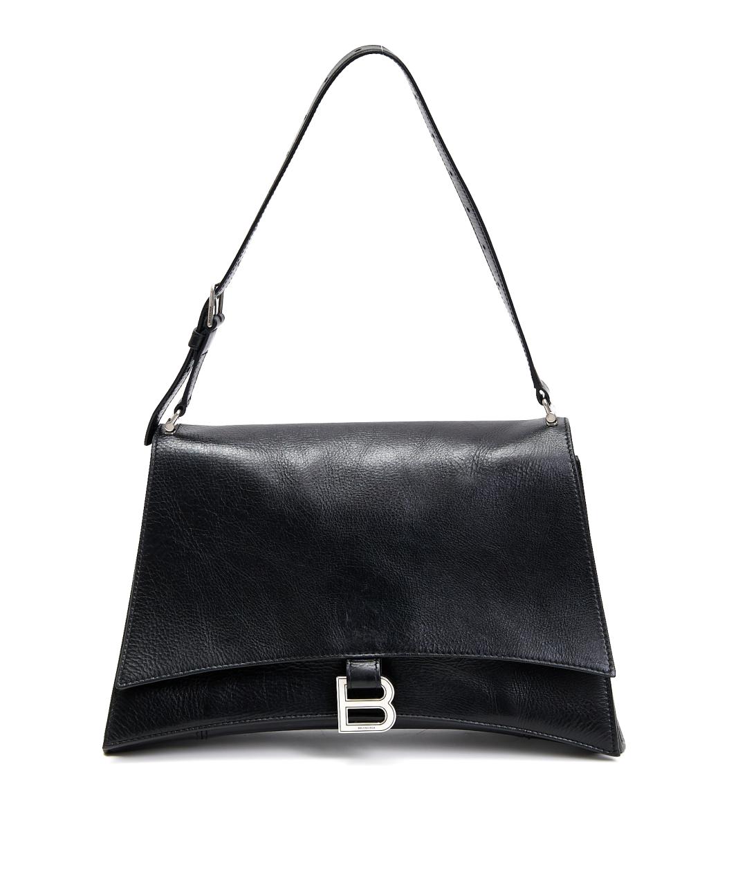 BALENCIAGA Черная кожаная сумка с короткими ручками, фото 1