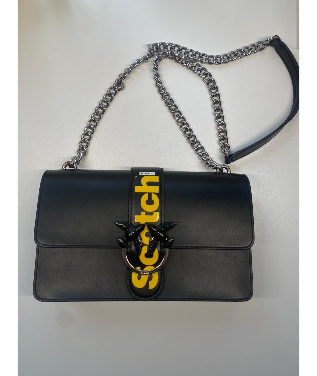 PINKO Черная кожаная сумка через плечо, фото 2