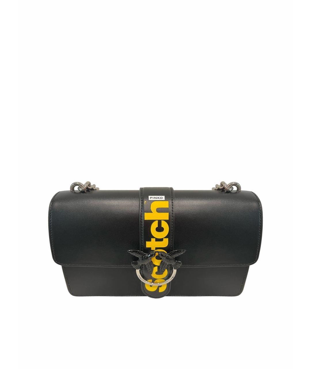 PINKO Черная кожаная сумка через плечо, фото 8