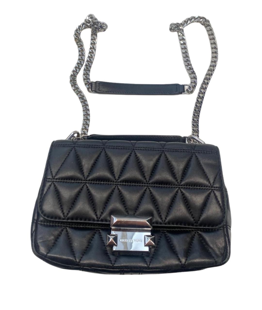 MICHAEL KORS Черная кожаная сумка через плечо, фото 1