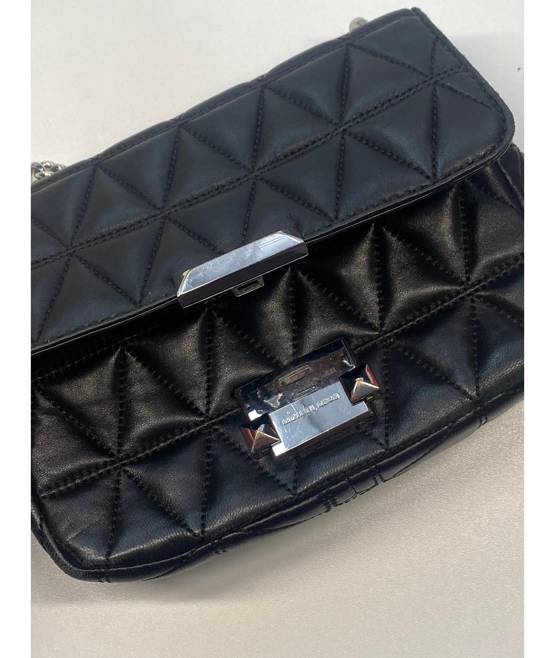 MICHAEL KORS Черная кожаная сумка через плечо, фото 6