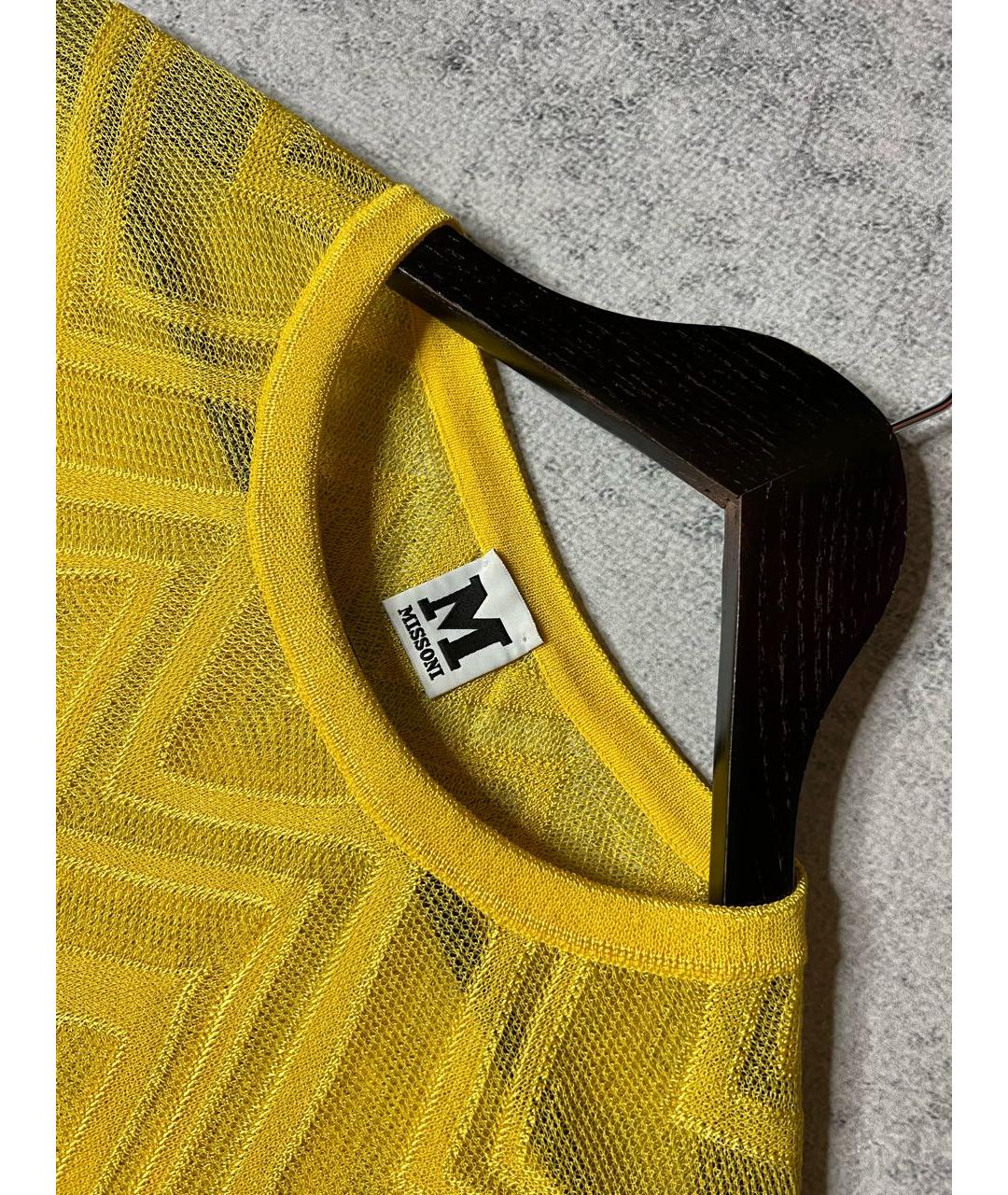 M MISSONI Желтая вискозная футболка, фото 4