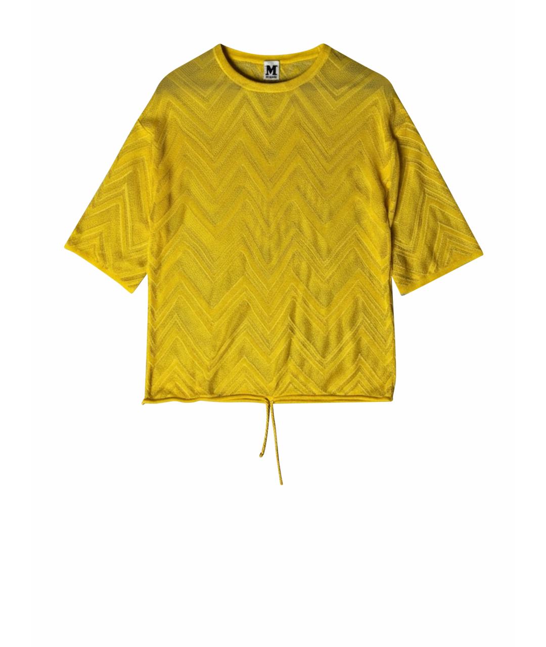 M MISSONI Желтая вискозная футболка, фото 1