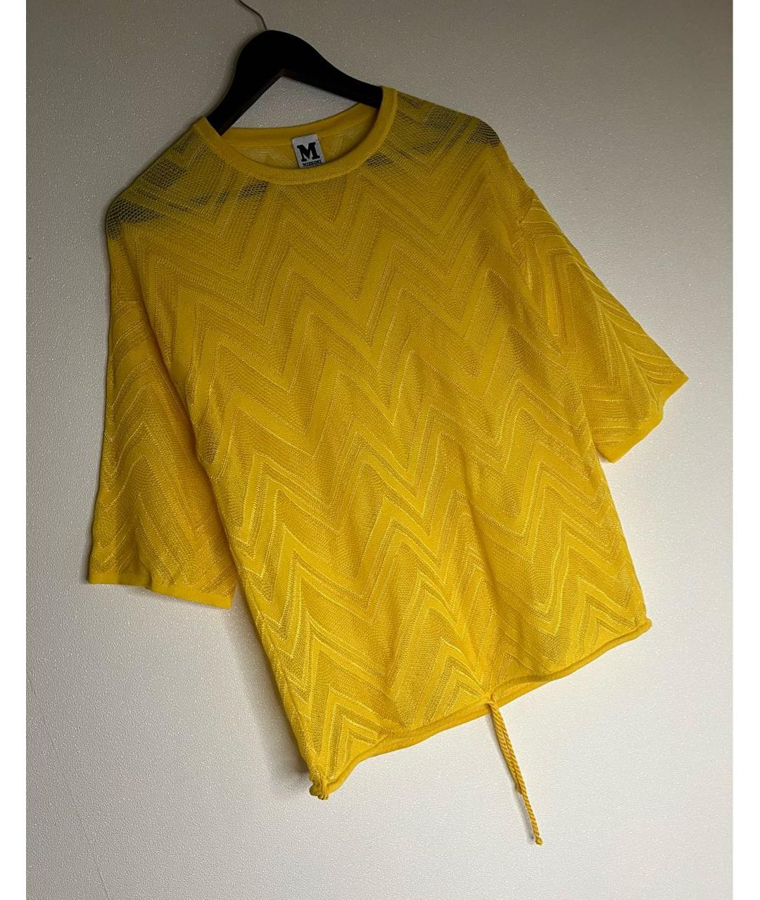 M MISSONI Желтая вискозная футболка, фото 2