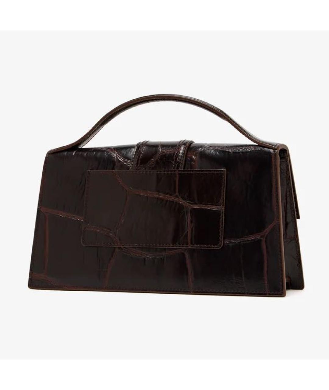 JACQUEMUS Коричневая кожаная сумка с короткими ручками, фото 3