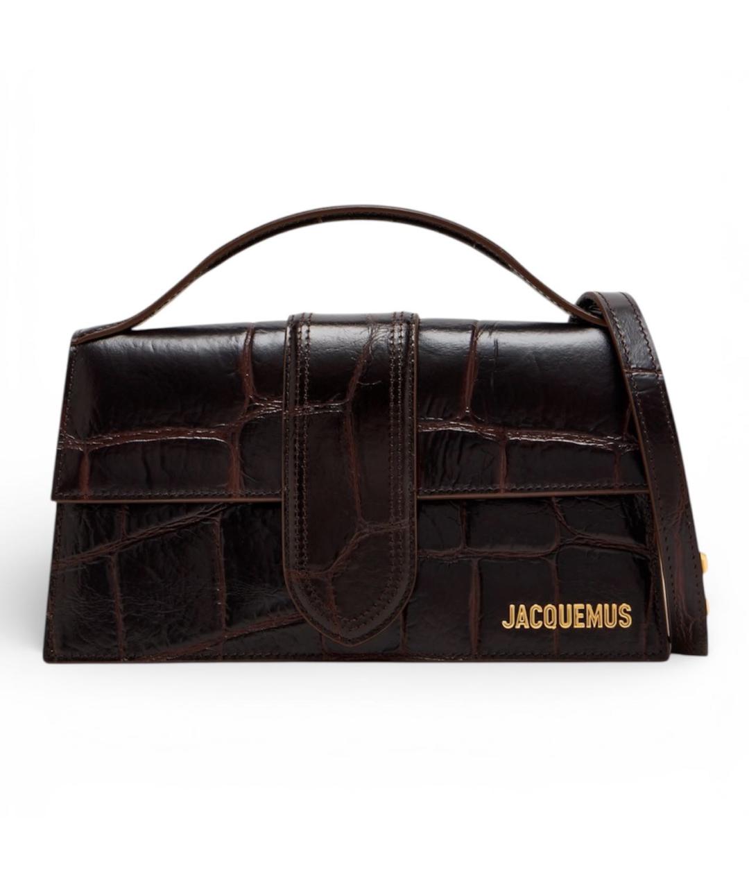 JACQUEMUS Коричневая кожаная сумка с короткими ручками, фото 7