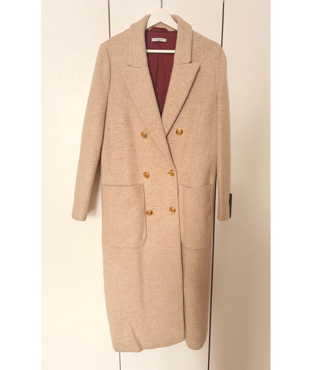 CIRCOLO 1901 Бежевое шерстяное пальто, фото 9
