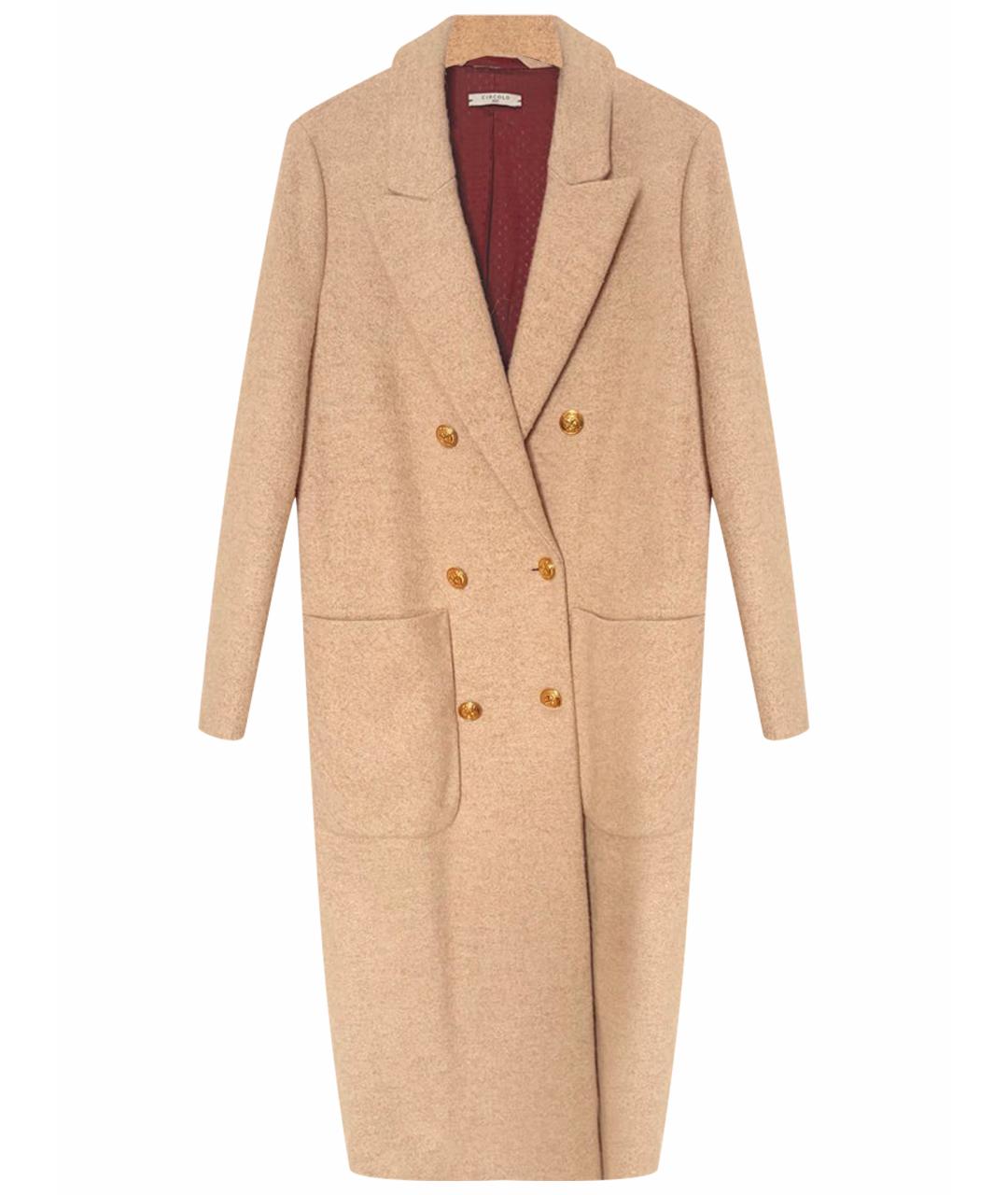 CIRCOLO 1901 Бежевое шерстяное пальто, фото 1