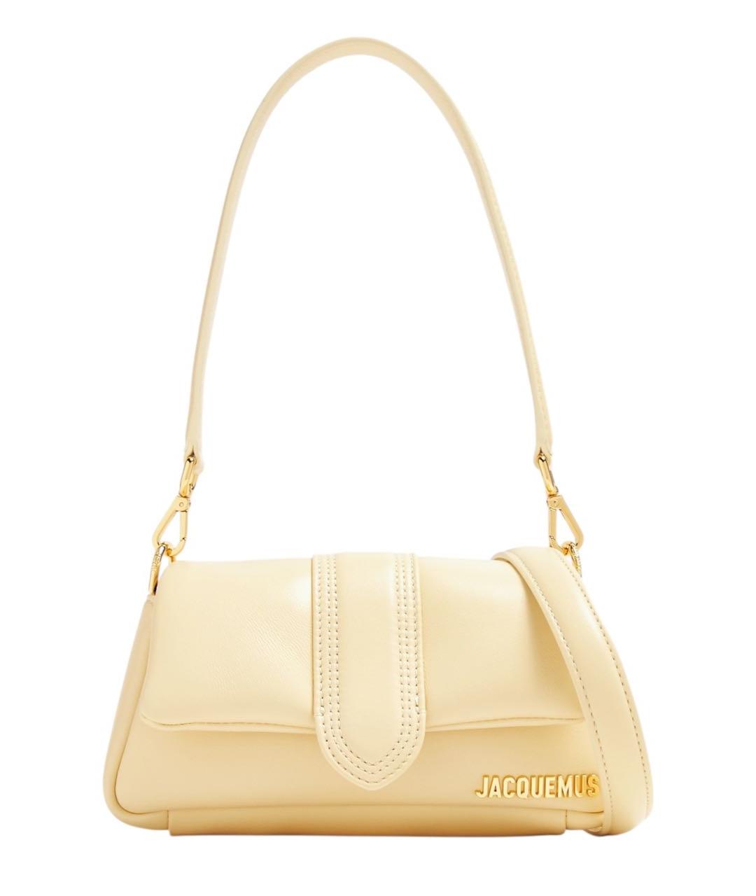 JACQUEMUS Бежевая кожаная сумка через плечо, фото 1