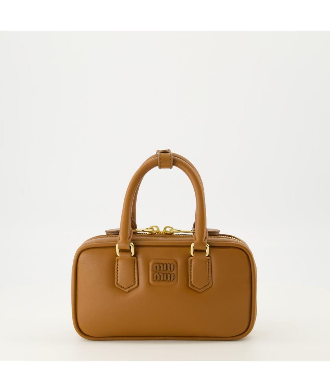 MIU MIU Оранжевая кожаная сумка через плечо, фото 9