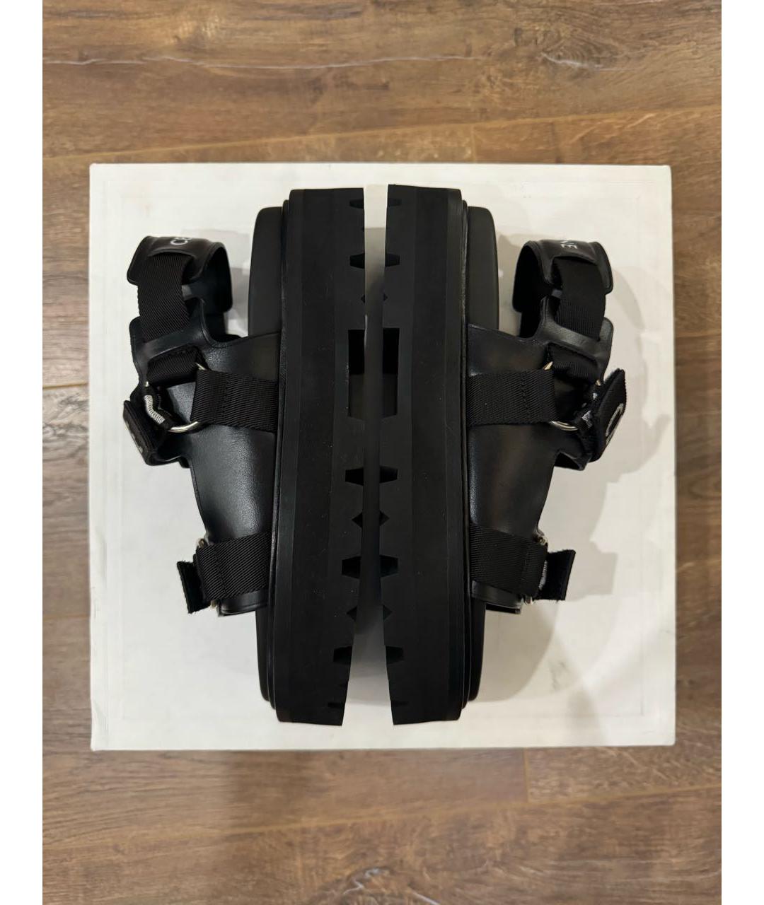 CELINE Черные кожаные сандалии, фото 2