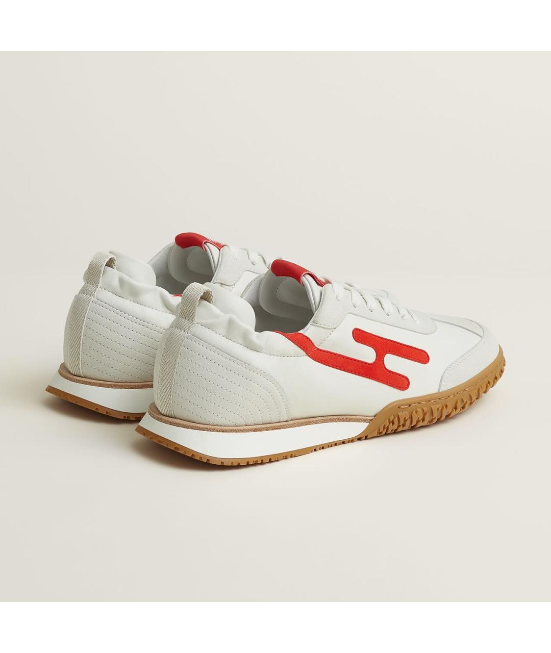 HERMES Белые кожаные кроссовки, фото 3